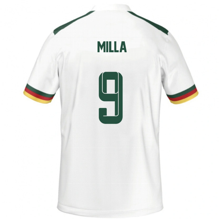 Danxen Damen Kamerun Kevin-Prince Milla #9 Weiß Auswärtstrikot Trikot 24-26 T-Shirt