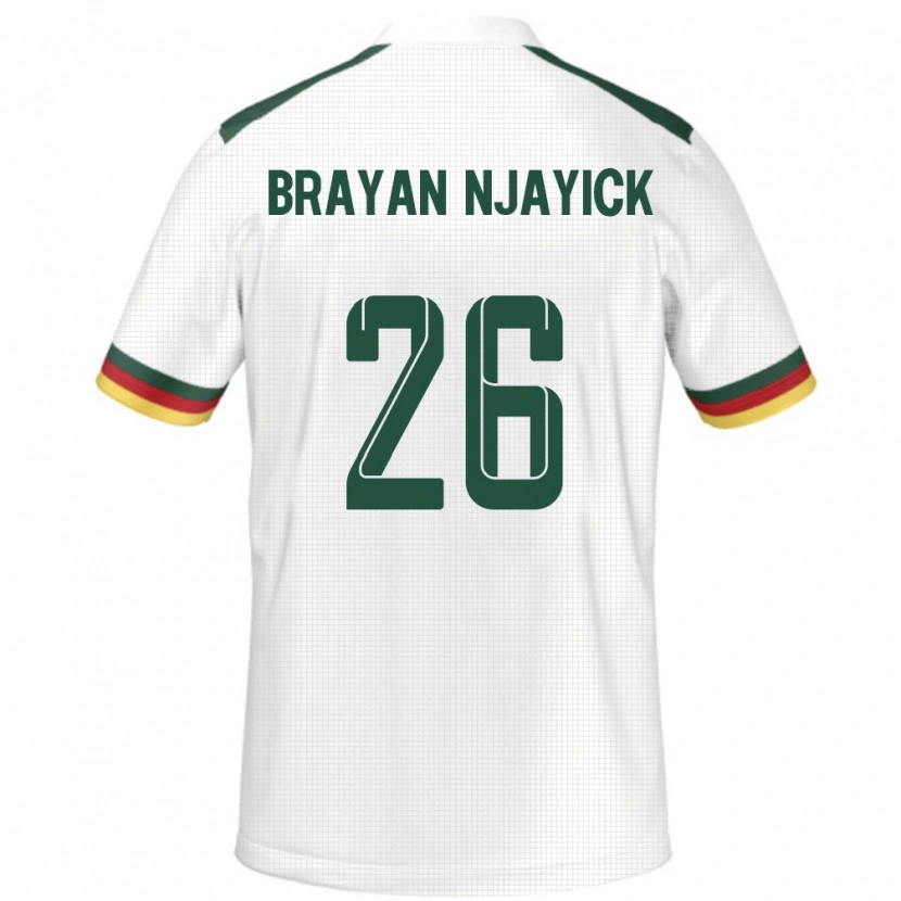 Danxen Damen Kamerun Fils Brayan Njayick #26 Weiß Auswärtstrikot Trikot 24-26 T-Shirt