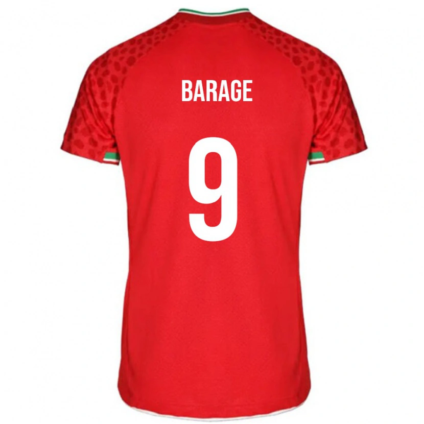Danxen Damen Iran Yaghoub Barage #9 Rot Auswärtstrikot Trikot 24-26 T-Shirt