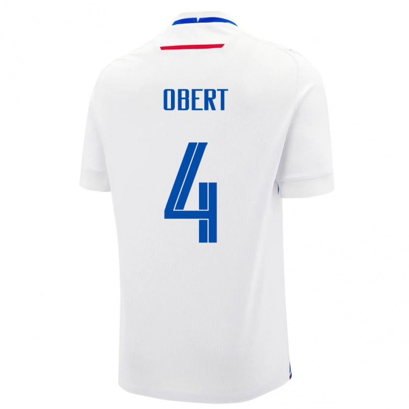 Danxen Damen Slowakei Adam Obert #4 Weiß Auswärtstrikot Trikot 24-26 T-Shirt