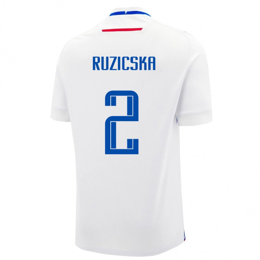 Danxen Damen Slowakei Dominik Ruzicska #2 Weiß Auswärtstrikot Trikot 24-26 T-Shirt