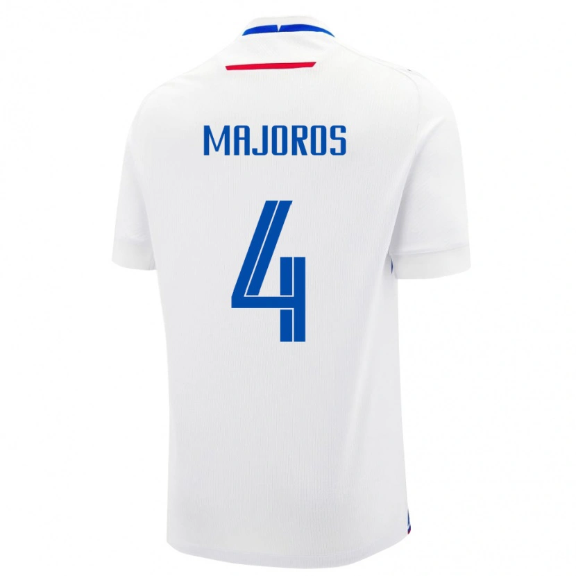 Danxen Damen Slowakei Daniel Majoros #4 Weiß Auswärtstrikot Trikot 24-26 T-Shirt