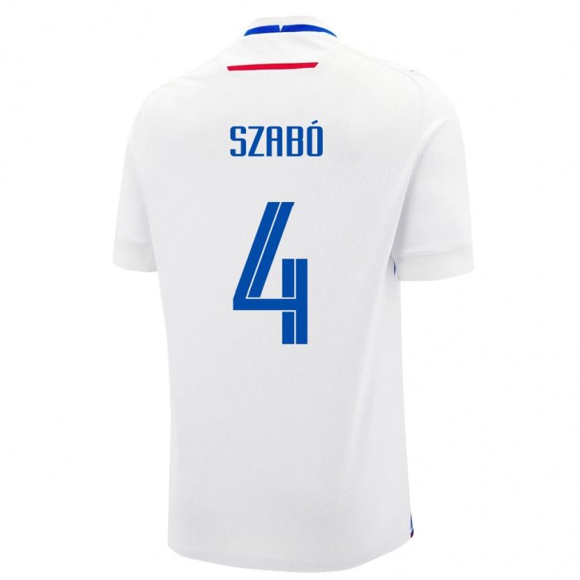 Danxen Damen Slowakei Bence Szabó #4 Weiß Auswärtstrikot Trikot 24-26 T-Shirt