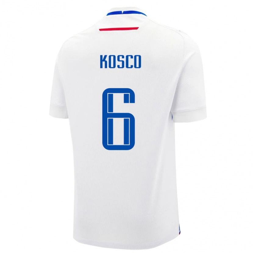 Danxen Damen Slowakei Jakub Kosco #6 Weiß Auswärtstrikot Trikot 24-26 T-Shirt