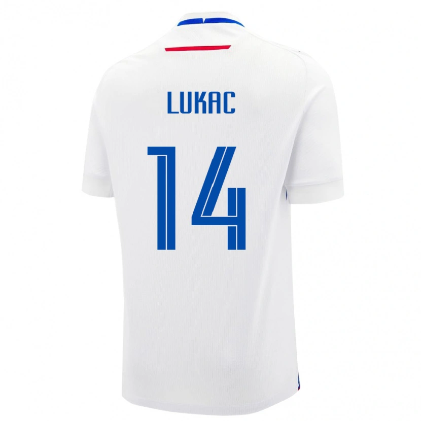 Danxen Damen Slowakei Andrej Lukac #14 Weiß Auswärtstrikot Trikot 24-26 T-Shirt
