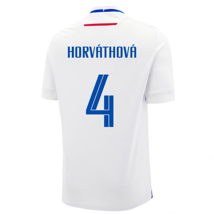 Danxen Damen Slowakei Andrea Horváthová #4 Weiß Auswärtstrikot Trikot 24-26 T-Shirt