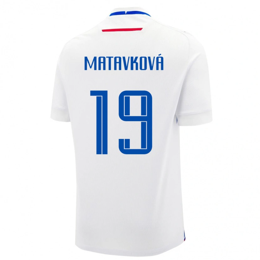 Danxen Damen Slowakei Ľudmila Maťavková #19 Weiß Auswärtstrikot Trikot 24-26 T-Shirt