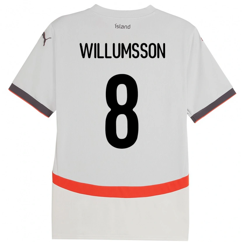Danxen Damen Island Brynjólfur Andersen Willumsson #8 Weiß Auswärtstrikot Trikot 24-26 T-Shirt