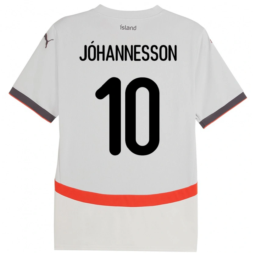 Danxen Damen Island Ísak Jóhannesson #10 Weiß Auswärtstrikot Trikot 24-26 T-Shirt