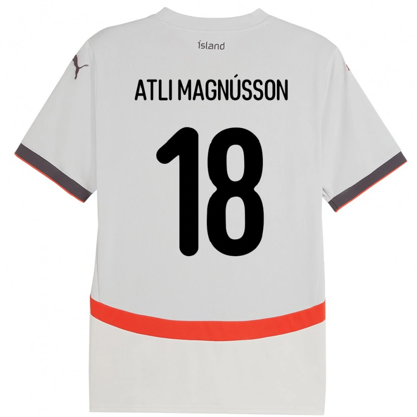 Danxen Damen Island Saevar Atli Magnússon #18 Weiß Auswärtstrikot Trikot 24-26 T-Shirt