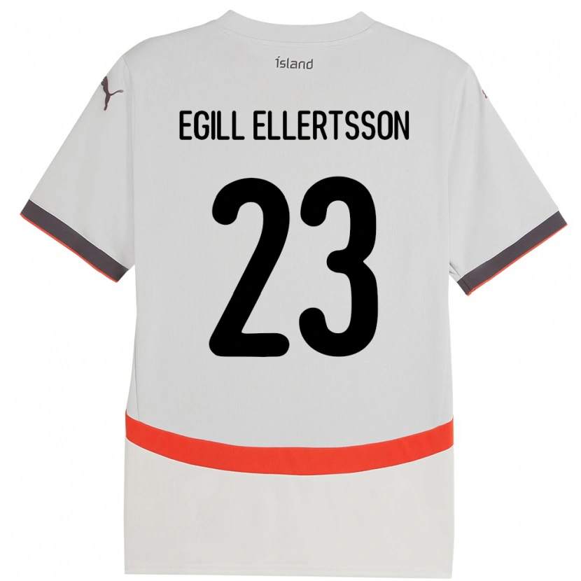Danxen Damen Island Mikael Egill Ellertsson #23 Weiß Auswärtstrikot Trikot 24-26 T-Shirt