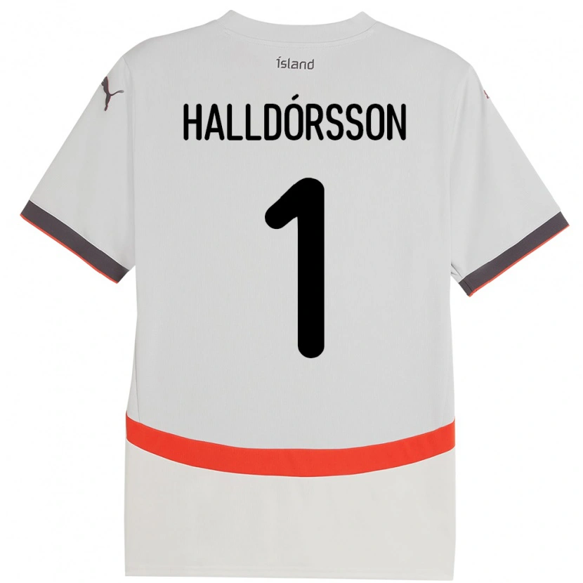 Danxen Damen Island Elmar Ágúst Halldórsson #1 Weiß Auswärtstrikot Trikot 24-26 T-Shirt