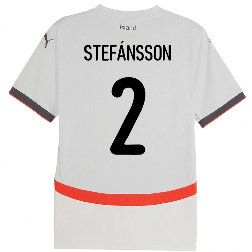 Danxen Damen Island Stefán Gísli Stefánsson #2 Weiß Auswärtstrikot Trikot 24-26 T-Shirt