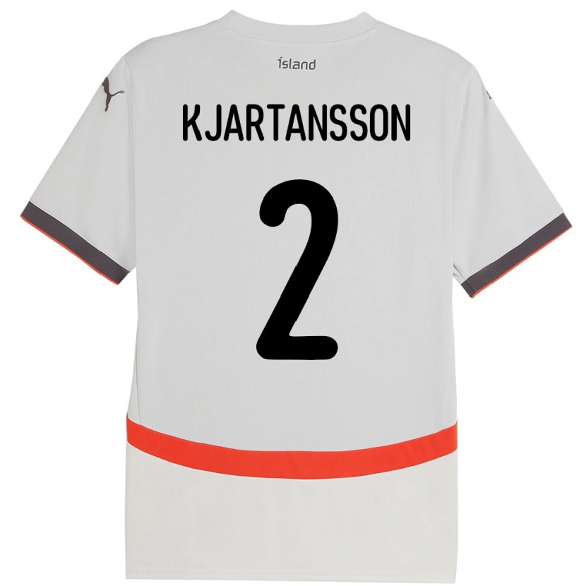 Danxen Damen Island Emil Máni Breiddal Kjartansson #2 Weiß Auswärtstrikot Trikot 24-26 T-Shirt