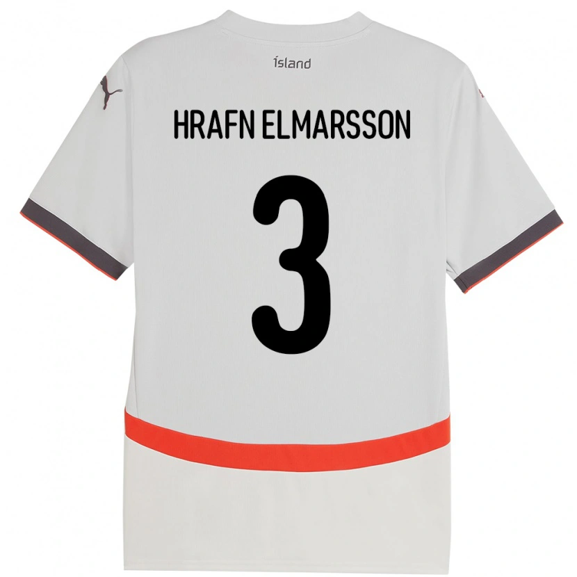 Danxen Damen Island Leó Hrafn Elmarsson #3 Weiß Auswärtstrikot Trikot 24-26 T-Shirt