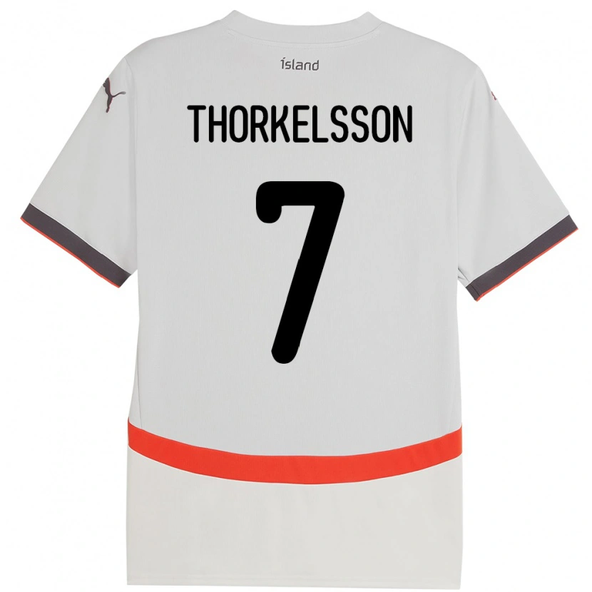 Danxen Damen Island Róbert Frosti Thorkelsson #7 Weiß Auswärtstrikot Trikot 24-26 T-Shirt