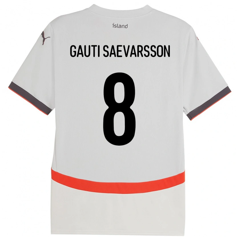 Danxen Damen Island Gudmar Gauti Saevarsson #8 Weiß Auswärtstrikot Trikot 24-26 T-Shirt