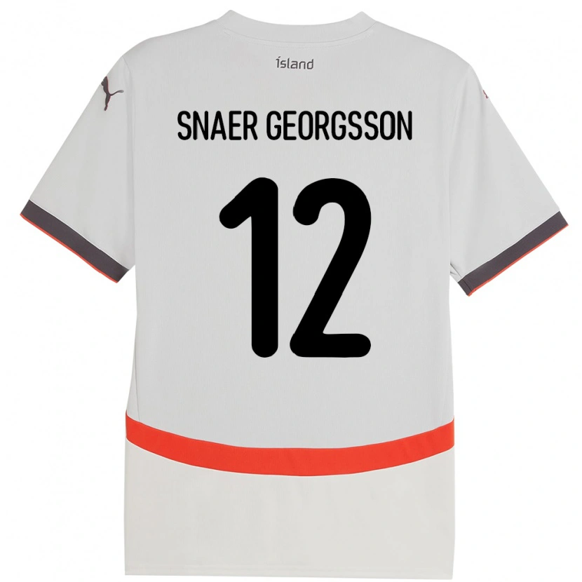 Danxen Damen Island Halldór Snaer Georgsson #12 Weiß Auswärtstrikot Trikot 24-26 T-Shirt