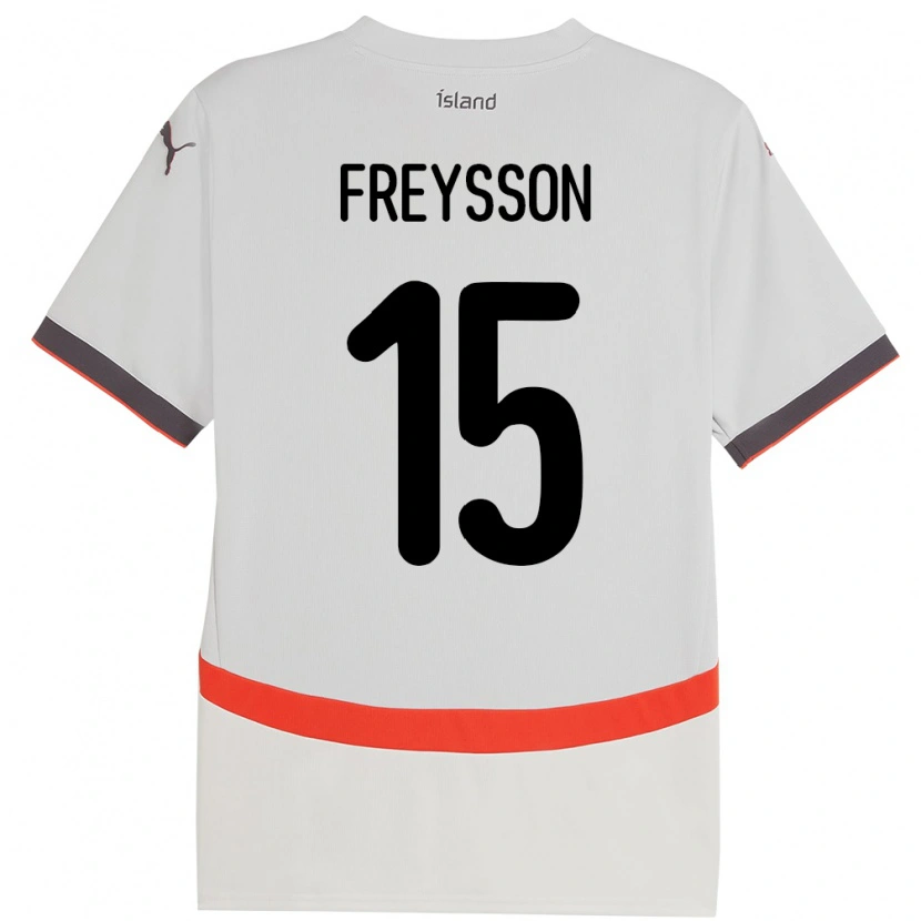 Danxen Damen Island Fjölnir Freysson #15 Weiß Auswärtstrikot Trikot 24-26 T-Shirt