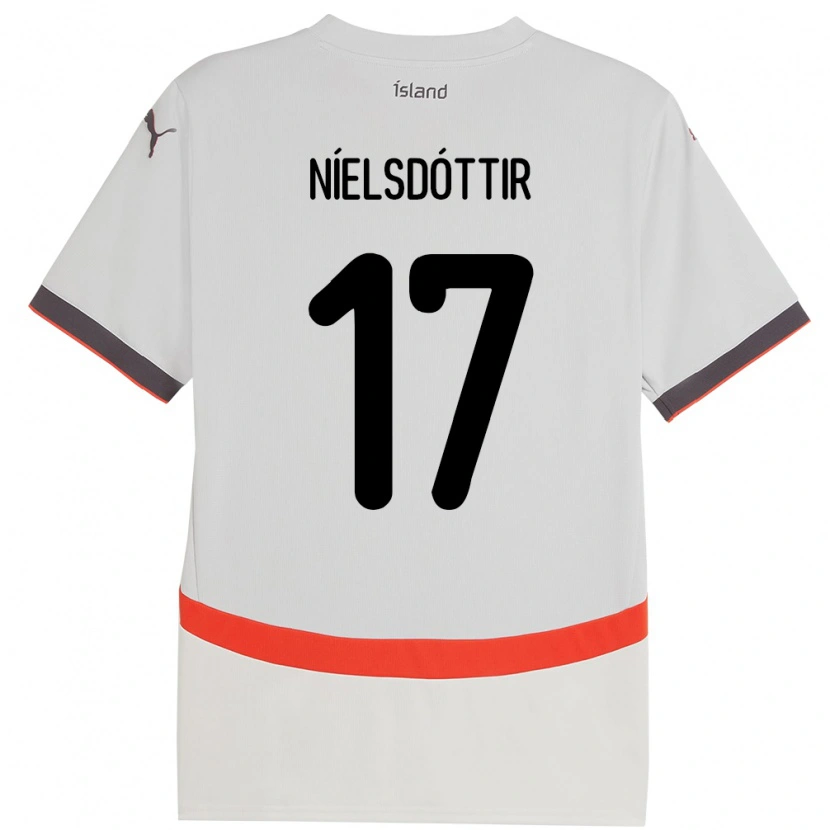 Danxen Damen Island Bryndís Arna Níelsdóttir #17 Weiß Auswärtstrikot Trikot 24-26 T-Shirt