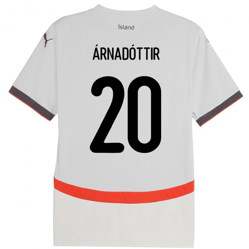 Danxen Damen Island Guðný Árnadóttir #20 Weiß Auswärtstrikot Trikot 24-26 T-Shirt