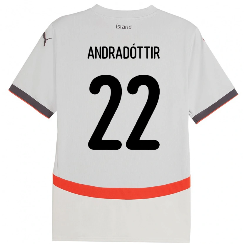 Danxen Damen Island Amanda Andradóttir #22 Weiß Auswärtstrikot Trikot 24-26 T-Shirt