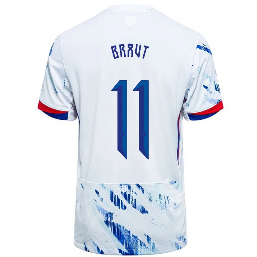 Danxen Damen Norwegen Daniel Braut #11 Weiß Blau Auswärtstrikot Trikot 24-26 T-Shirt