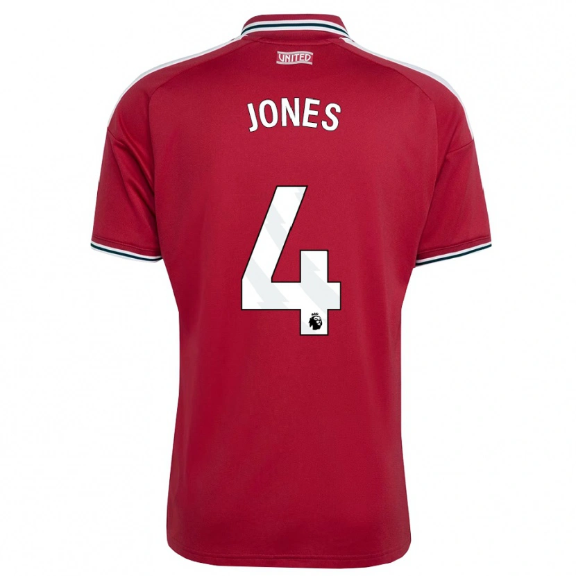 Danxen Damen Phil Jones #4 Rot Gelb Weiß Heimtrikot Trikot 2026/27 T-Shirt