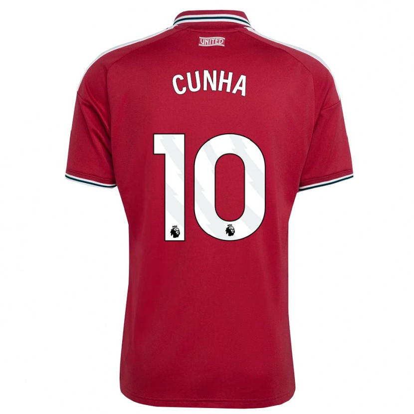 Danxen Damen Matheus Cunha #10 Rot Gelb Weiß Heimtrikot Trikot 2026/27 T-Shirt