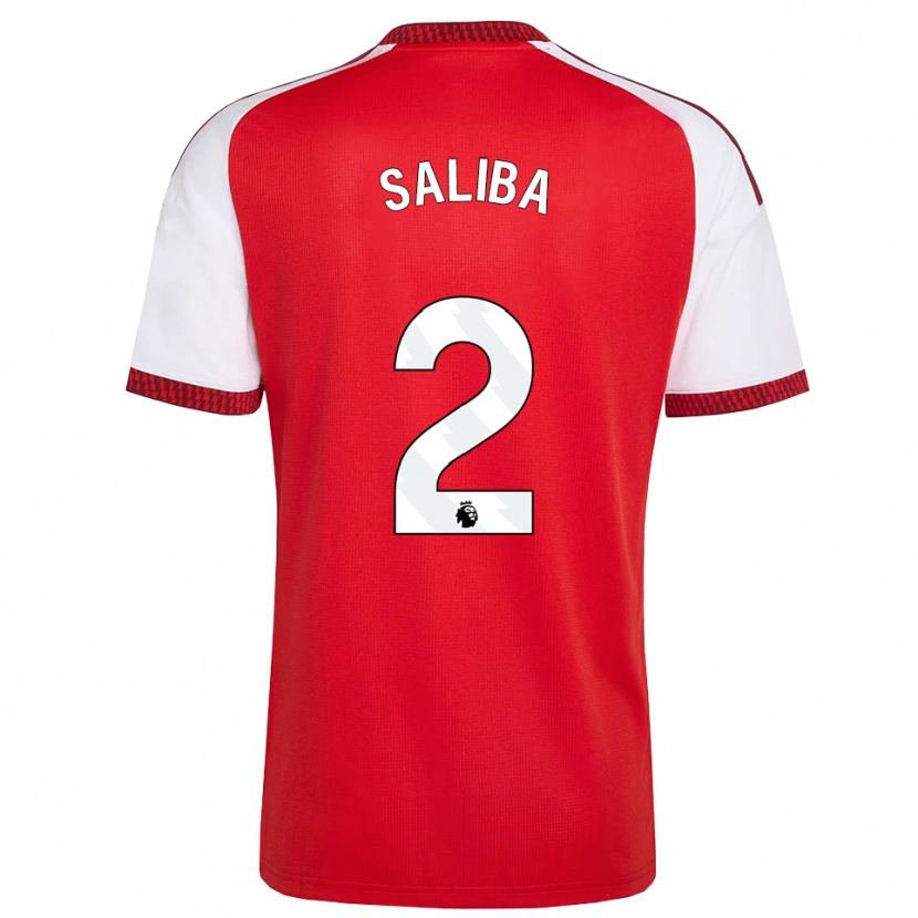 Danxen Damen William Saliba #2 Rot Weiß Schwarz Heimtrikot Trikot 2026/27 T-Shirt