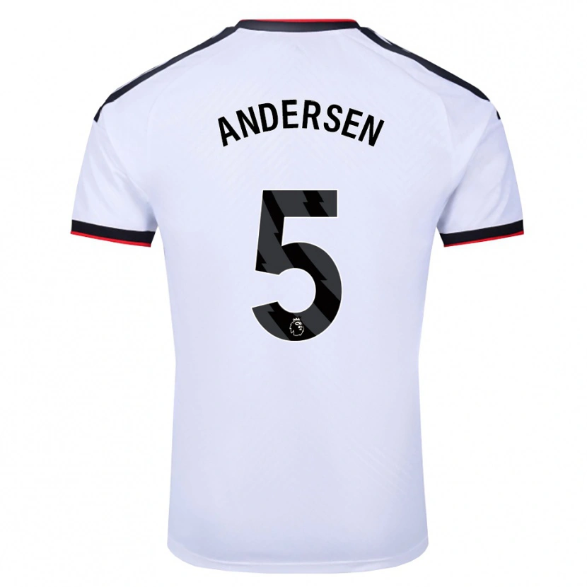 Danxen Damen Joachim Andersen #5 Weiß Schwarz Rot Heimtrikot Trikot 2026/27 T-Shirt