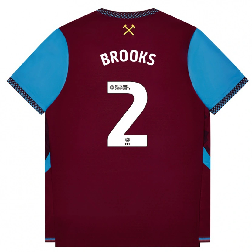 Danxen Damen Connor Brooks #2 Burgund Kornblumenblau Heimtrikot Trikot 2026/27 T-Shirt