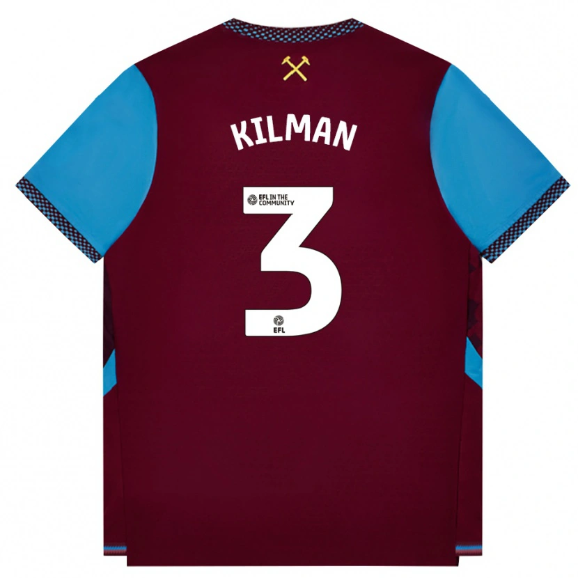Danxen Damen Maximilian Kilman #3 Burgund Kornblumenblau Heimtrikot Trikot 2026/27 T-Shirt