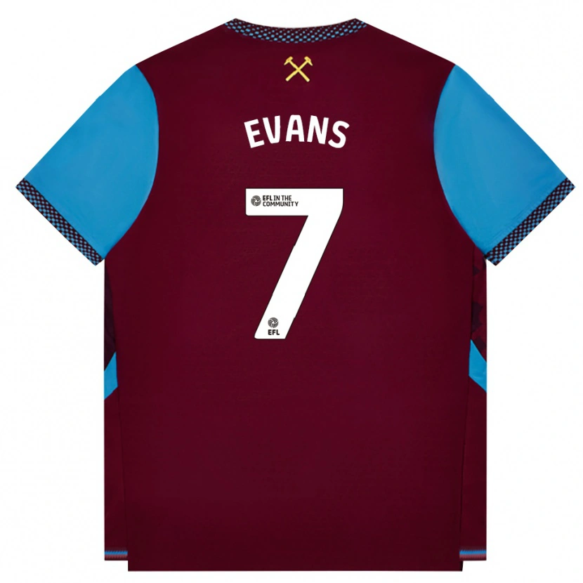 Danxen Damen Lisa Evans #7 Burgund Kornblumenblau Heimtrikot Trikot 2026/27 T-Shirt