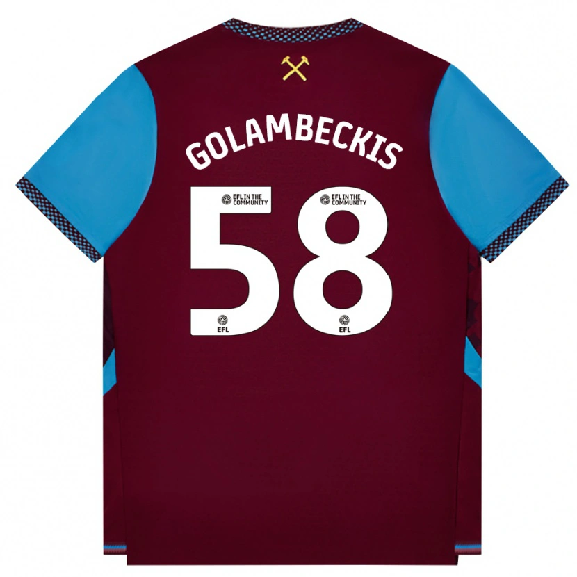 Danxen Damen Airidas Golambeckis #58 Burgund Kornblumenblau Heimtrikot Trikot 2026/27 T-Shirt