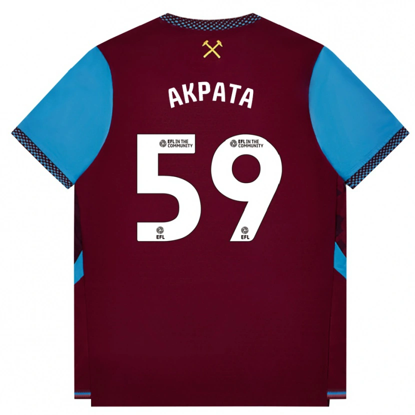 Danxen Damen Tyron Akpata #59 Burgund Kornblumenblau Heimtrikot Trikot 2026/27 T-Shirt