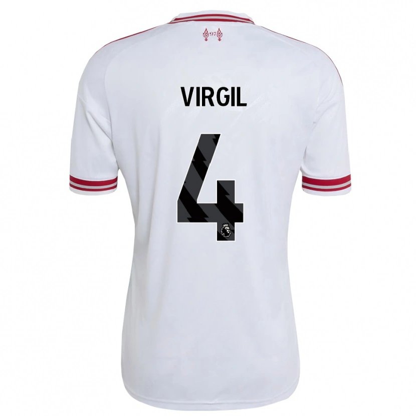 Danxen Damen Virgil Van Dijk #4 Rot Weiß Auswärtstrikot Trikot 2026/27 T-Shirt