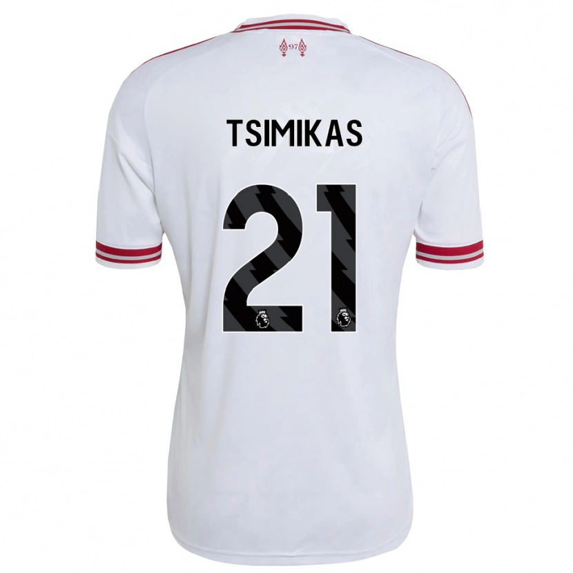 Danxen Damen Konstantinos Tsimikas #21 Rot Weiß Auswärtstrikot Trikot 2026/27 T-Shirt