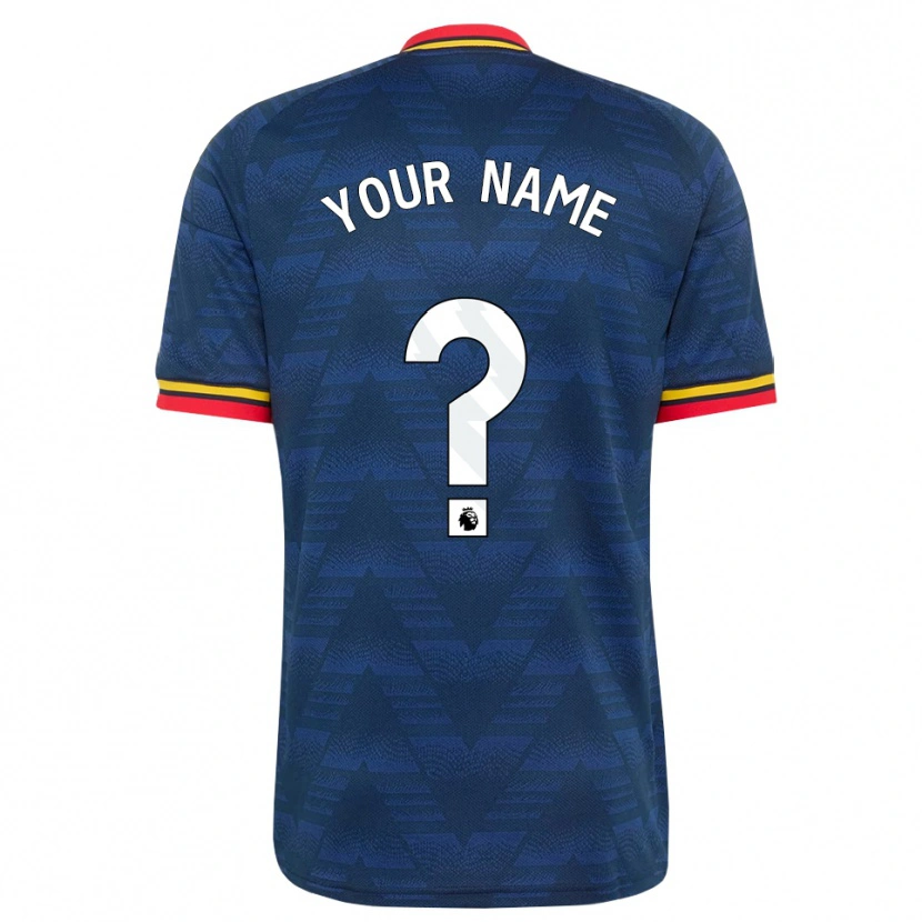 Danxen Damen Ihren Namen #0 Mitternachtsblau Gelb Rot Auswärtstrikot Trikot 2026/27 T-Shirt