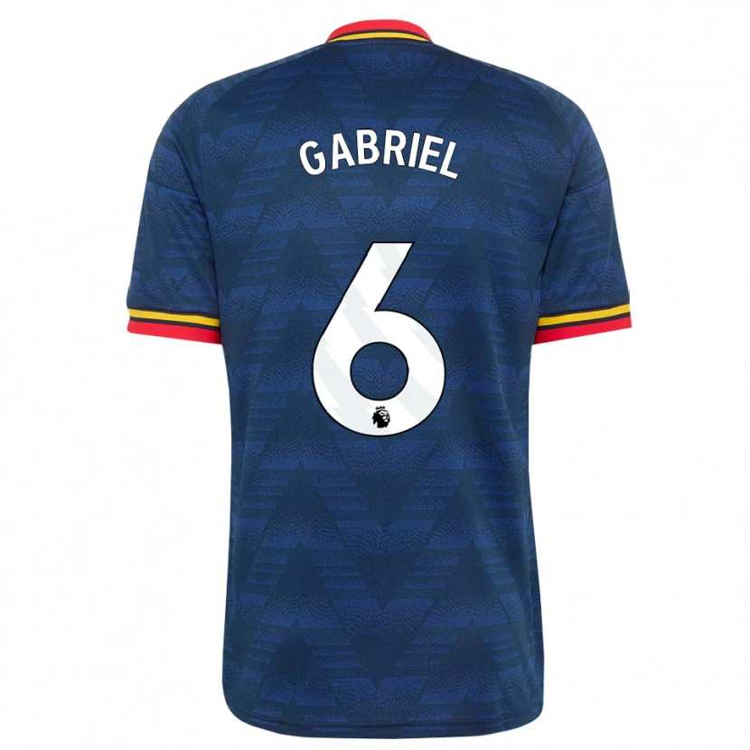 Danxen Damen Gabriel Magalhães #6 Mitternachtsblau Gelb Rot Auswärtstrikot Trikot 2026/27 T-Shirt