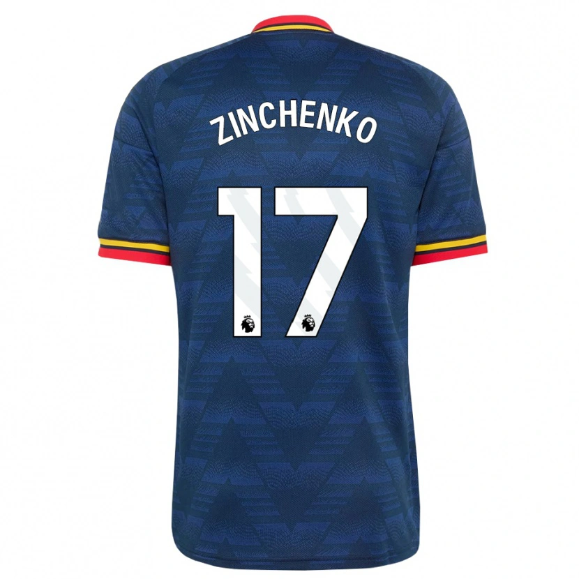 Danxen Damen Oleksandr Zinchenko #17 Mitternachtsblau Gelb Rot Auswärtstrikot Trikot 2026/27 T-Shirt