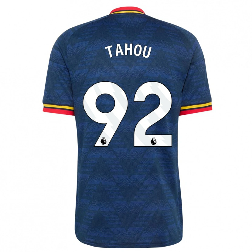 Danxen Damen Joshua Tahou #92 Mitternachtsblau Gelb Rot Auswärtstrikot Trikot 2026/27 T-Shirt