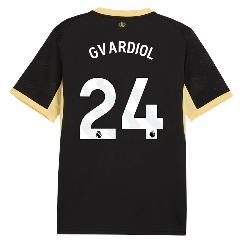 Danxen Damen Josko Gvardiol #24 Schwarz Gelb Auswärtstrikot Trikot 2026/27 T-Shirt