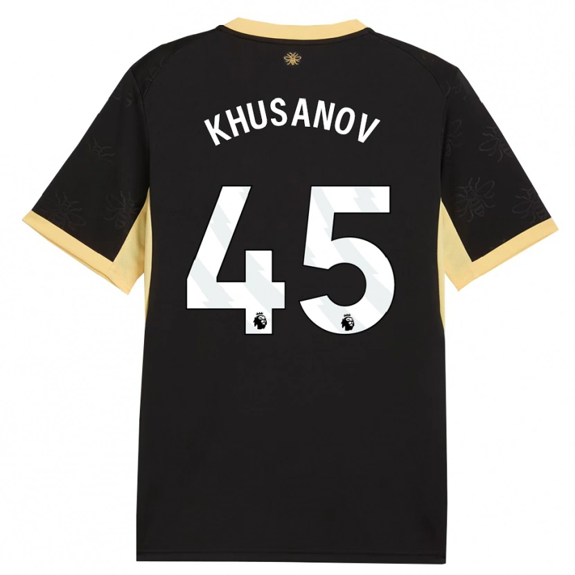 Danxen Damen Abdukodir Khusanov #45 Schwarz Gelb Auswärtstrikot Trikot 2026/27 T-Shirt