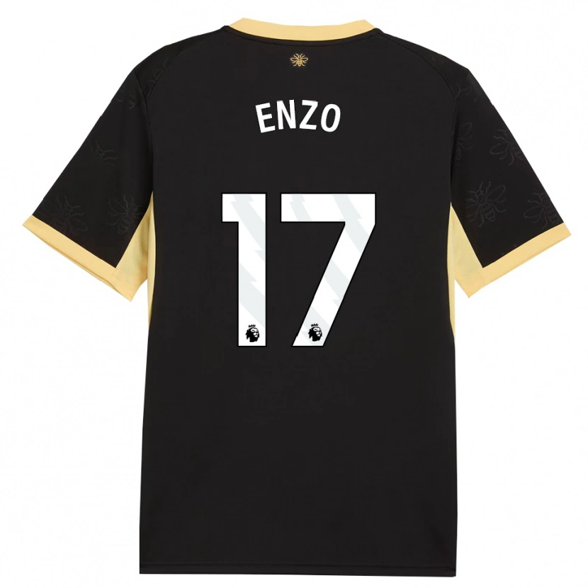 Danxen Damen Enzo Fernández #17 Schwarz Gelb Auswärtstrikot Trikot 2026/27 T-Shirt
