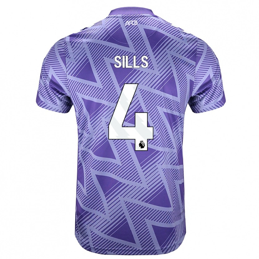 Danxen Damen Ethan Sills #4 Blassesviolett Rot Weiß Auswärtstrikot Trikot 2026/27 T-Shirt