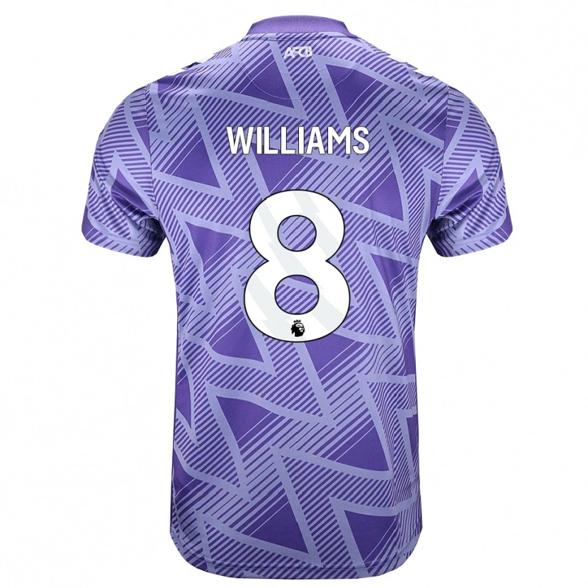 Danxen Damen Phoebe Williams #8 Blassesviolett Rot Weiß Auswärtstrikot Trikot 2026/27 T-Shirt