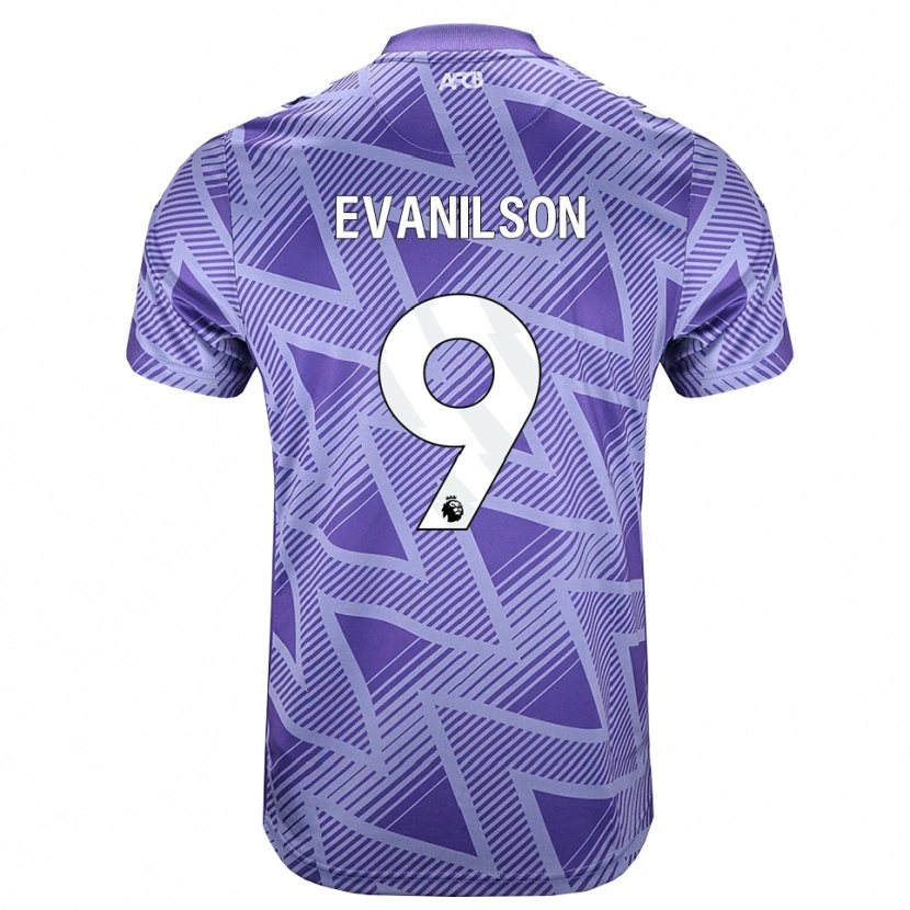 Danxen Damen Francisco Evanilson De Lima Barbosa #9 Blassesviolett Rot Weiß Auswärtstrikot Trikot 2026/27 T-Shirt