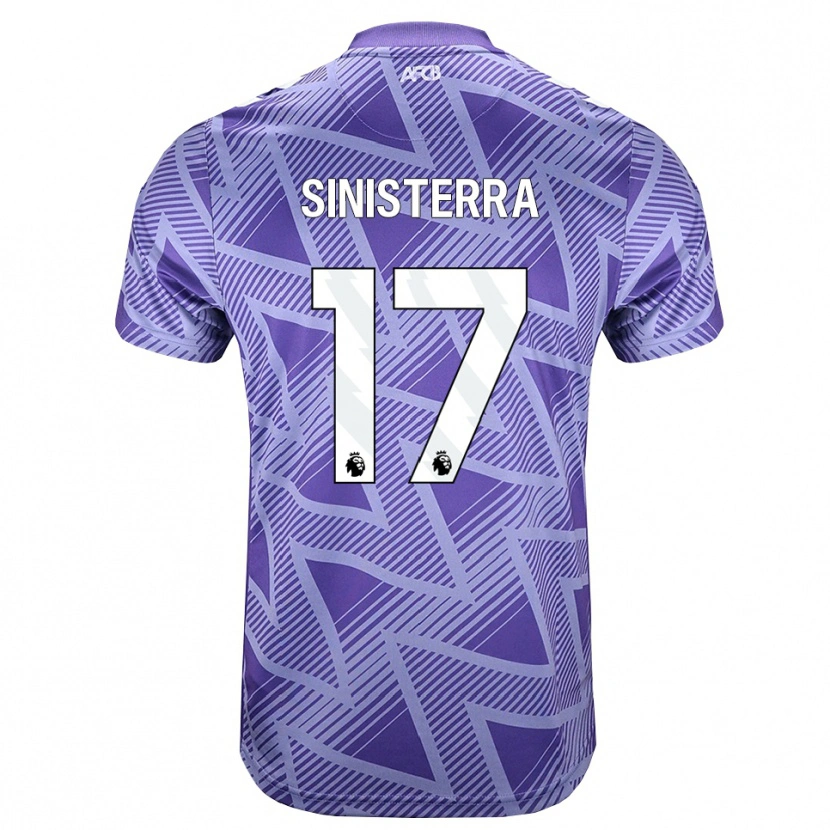 Danxen Damen Luis Sinisterra #17 Blassesviolett Rot Weiß Auswärtstrikot Trikot 2026/27 T-Shirt