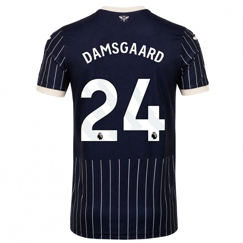 Danxen Damen Mikkel Damsgaard #24 Schwarz Weiß Auswärtstrikot Trikot 2026/27 T-Shirt